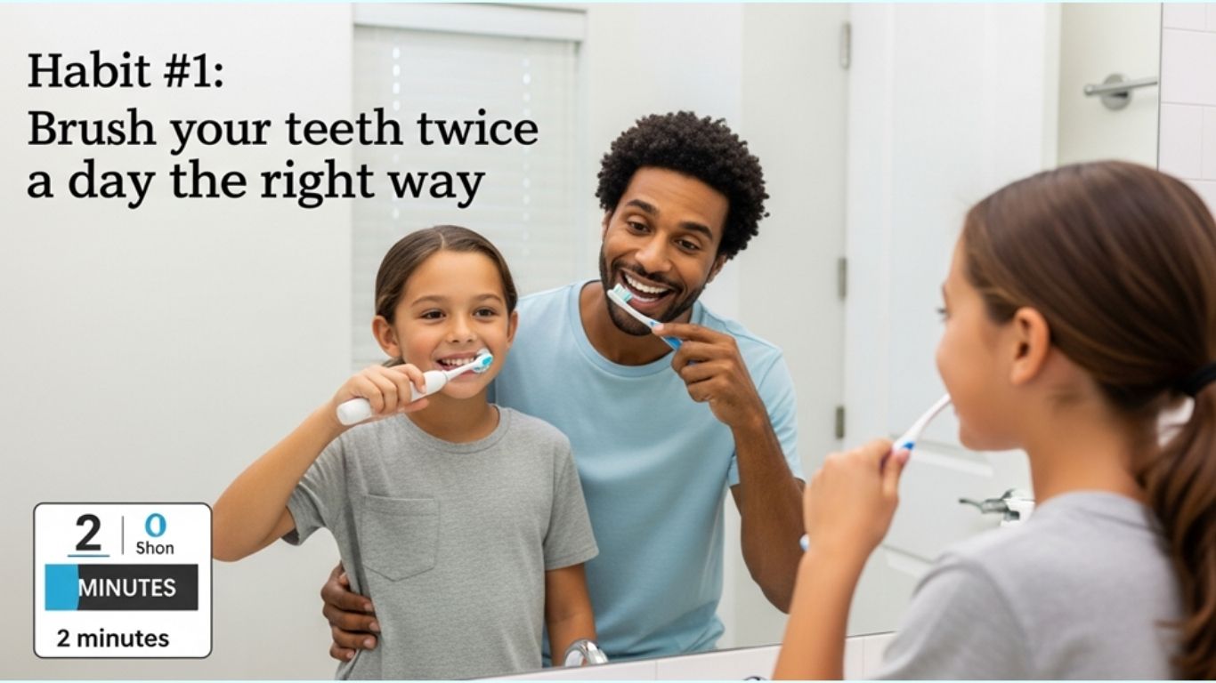 Brush your teeth twice a day 