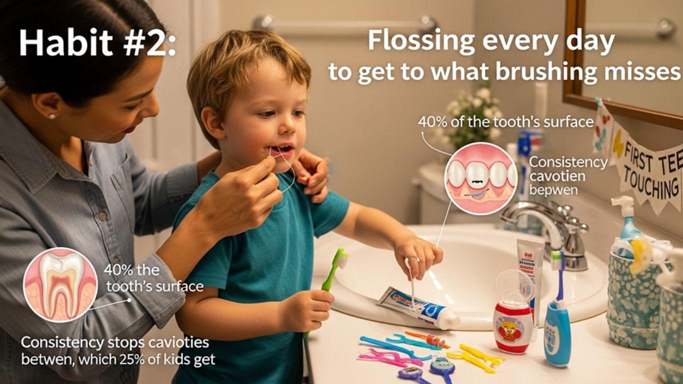 Flossing every day to get to what brushing misses
